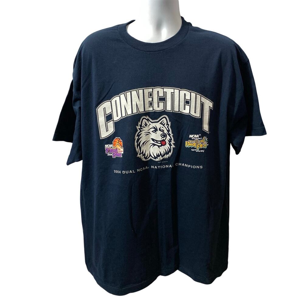 Vintage Lee Sport Connecticut Huskies Womens Basketball Blue Shirt Size 2XL 2004